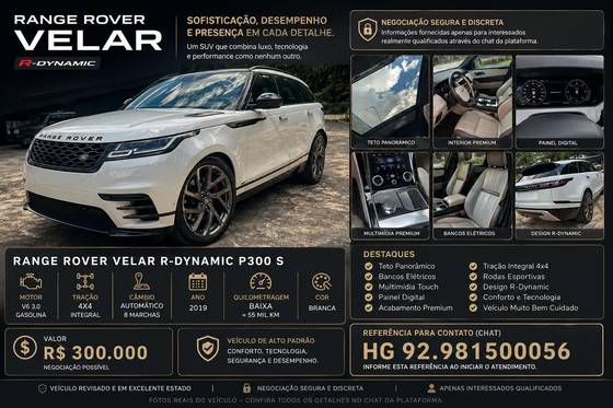 LAND ROVER RANGE ROVER VELAR 2.0 P300 GASOLINA R-DYNAMIC S AUTOMÁTICO